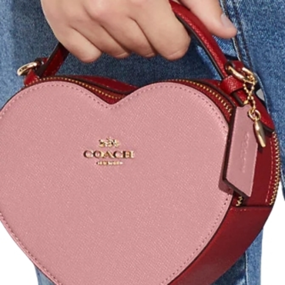 Coach Heart Colorblock Crossbody Bag (Pink/Red)